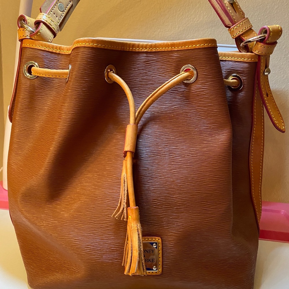 Dooney and burke brown drawstring